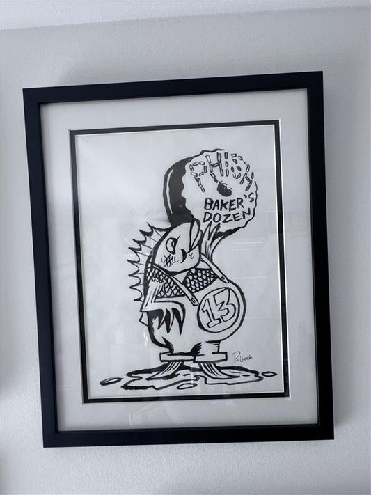 Bakers Dozen Statue - Marker Drawing